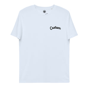 Custom Left Chest Embroidered Organic Cotton Unisex T-shirt - choose your own lyrics