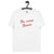 Be More Bowie 80s Style Camiseta bordada unisex de algodón orgánico - hilo rojo