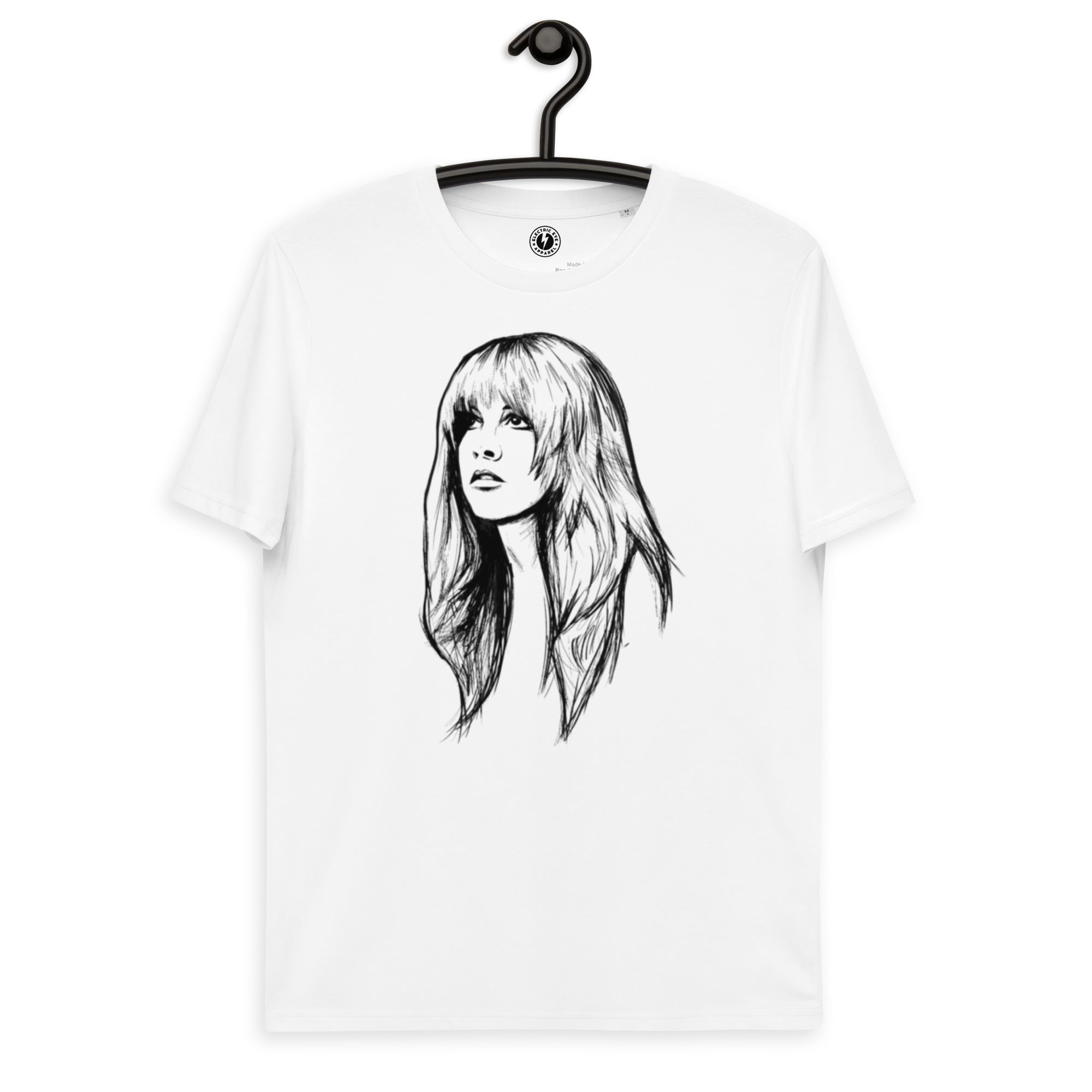 Stevie Nicks Mono Line Art Printed Unisex organic cotton t-shirt