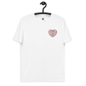 Love Is The Drug 70s Heart Patch Embroidered Unisex organic cotton t-shirt