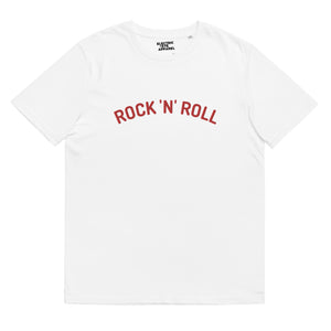 Vintage 70s Style John Lennon Inspired 'Rock 'n' Roll' Premium Embroidered Unisex 100% soft organic cotton t-shirt