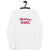 Material Girl Embroidered Unisex organic raglan sweatshirt - pink embroidery