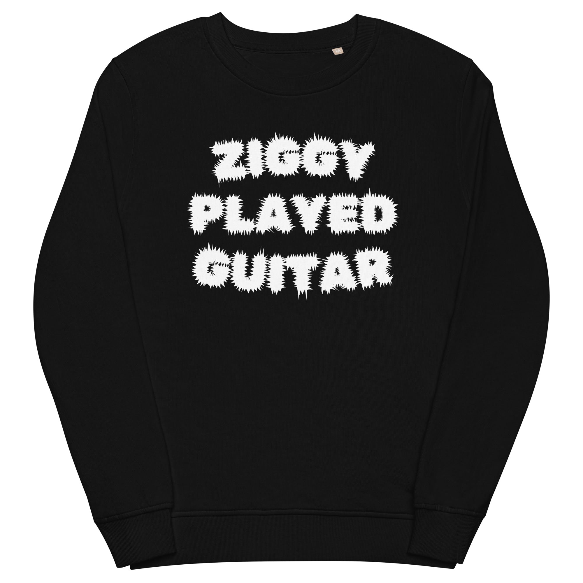 Ziggy Played Guitar Premium Printed Unisex Organic Sweatshirt - White print
