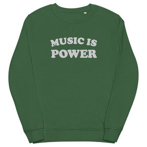 MUSIC IS POWER Embroidered Unisex organic sweatshirt