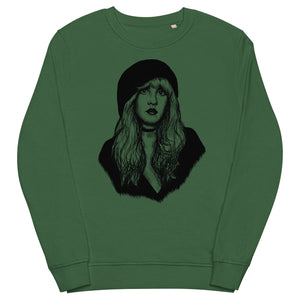 Vintage Style Stevie Nicks Pop Art Line Drawing Premium Printed Unisex soft organic cotton sweatshirt (black print)