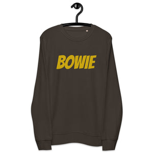 Bowie 刺绣中性有机运动衫 - 黄色刺绣（灵感来自 David Bowie）