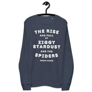 The Rise And Fall Of Ziggy Stardust And The Spiders From Mars - Premium Printed Vintage Style Unisex organic sweatshirt - White Print