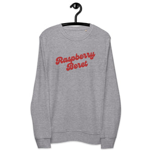 Raspberry Beret Premium Embroidered Unisex organic sweatshirt - Red Thread