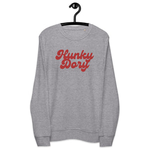 Hunky Dory - Premium Embroidered Unisex organic sweatshirt - Red thread
