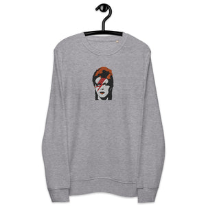 Bowie 70's Pop Art Premium Embroidered Unisex organic sweatshirt