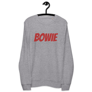 BOWIE Embroidered Unisex 有机男女通用运动衫 - 红色刺绣（灵感来自 David Bowie）