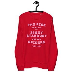 The Rise And Fall Of Ziggy Stardust And The Spiders From Mars - Vintage Style Premium Printed Unisex organic sweatshirt - Pink Print