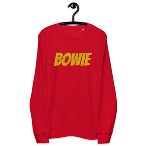 Bowie 刺绣中性有机运动衫 - 黄色刺绣（灵感来自 David Bowie）