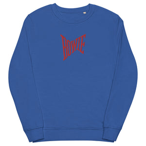 Bowie Fame Era - Premium Embroidered Unisex organic sweatshirt - Red Thread