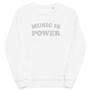 MUSIC IS POWER 刺绣男女通用有机运动衫