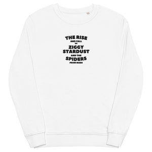 The Rise And Fall Of Ziggy Stardust Embroidered Unisex Super Soft Organic Sweatshirt - Black Thread