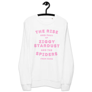 The Rise And Fall Of Ziggy Stardust And The Spiders From Mars - Vintage Style Premium Printed Unisex organic sweatshirt - Pink Print