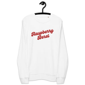 Raspberry Beret Premium Embroidered Unisex organic sweatshirt - Red Thread