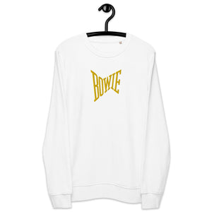 Bowie Fame Era - Premium Embroidered Unisex organic sweatshirt - Yellow Embroidery