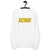 Bowie embroidered Unisex organic sweatshirt - Yellow Embroidery (inspired by David Bowie)