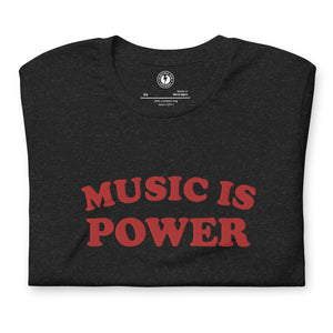 MUSIC IS POWER 刺绣男女通用 T 恤