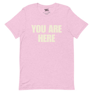 John Lennon Inspired Vintage 70s Style 'YOU ARE HERE' Premium Printed Unisex t-shirt