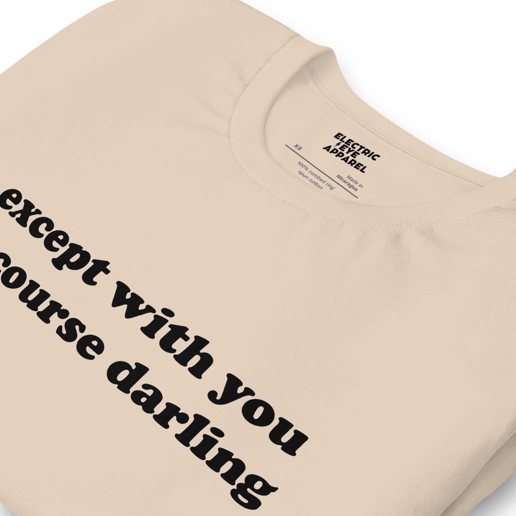 Except with you of course darling premium printed Unisex t-shirt - inspired by Noel Gallagher