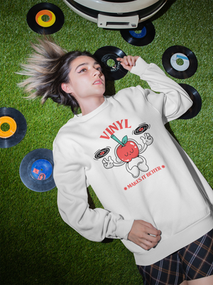 Vinyl Makes It Better Retro Style Printed Unisex organic sweatshirt