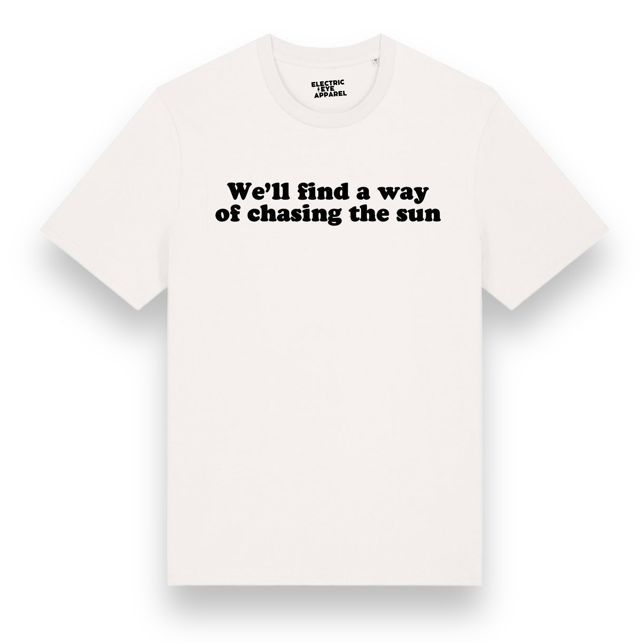 'WE'LL FIND A WAY OF CHASING THE SUN' embroidered premium organic iconic men's 'Creator 2.0' t-shirt - inspired by Oasis