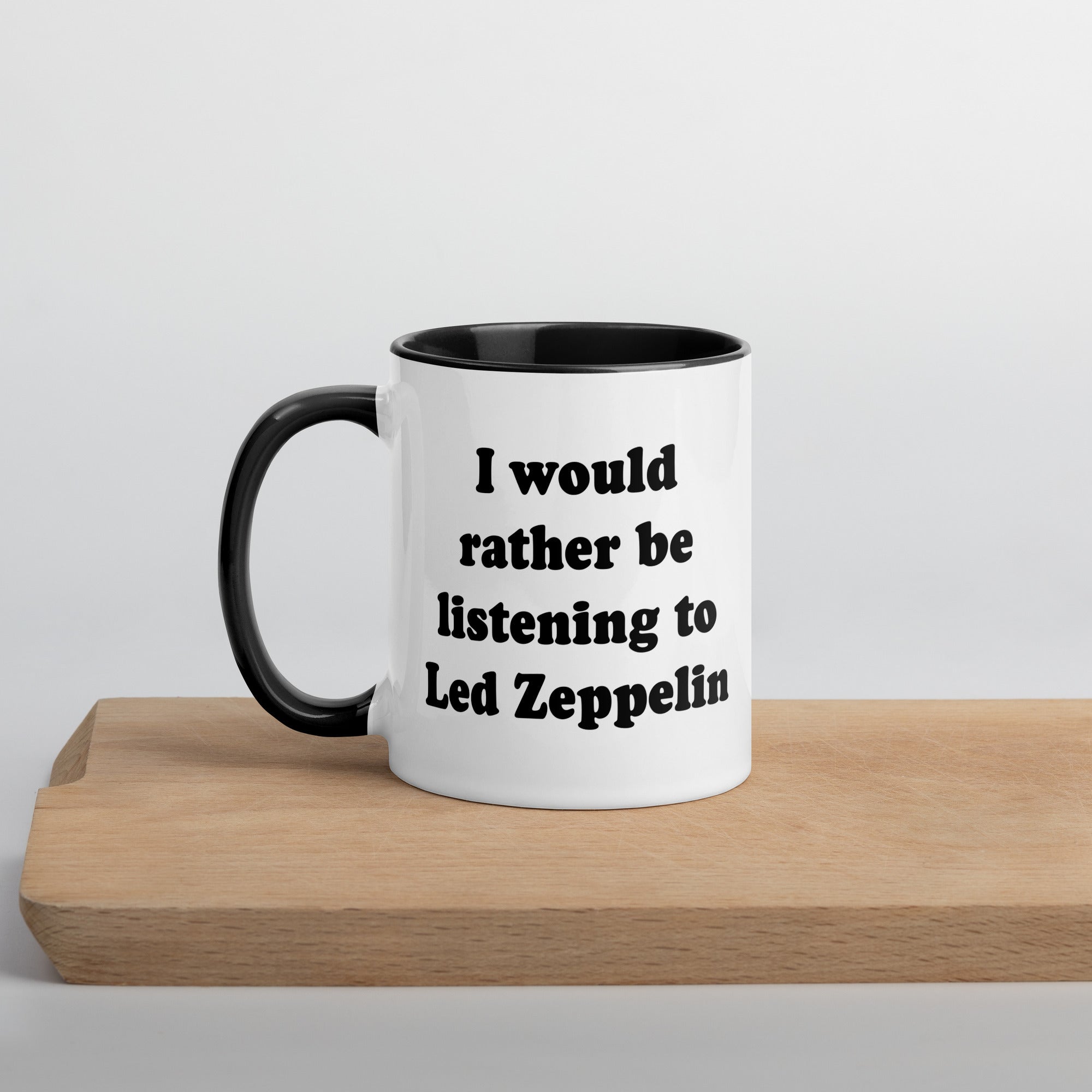 I WOULD RATHER BE LISTENING TO LED ZEPPELIN Printed Mug - Black