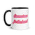 SEAMSTRESS FOR THE BAND Retro Printed Mug with Red / Pink Font - optional inside colour