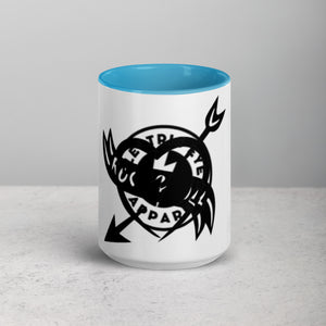 Rock & Roll Tattoo Heart Printed Mug with optional inside colour