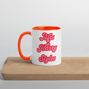 MRS HARRY STYLES Printed Mug - Red / Pint Font with optional inside colour