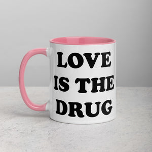 LOVE IS THE DRUG 印花马克杯，内部颜色可选