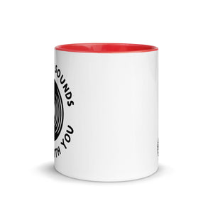 The Music Sounds Better With You Vinyl Mug with Optional Inside Colour