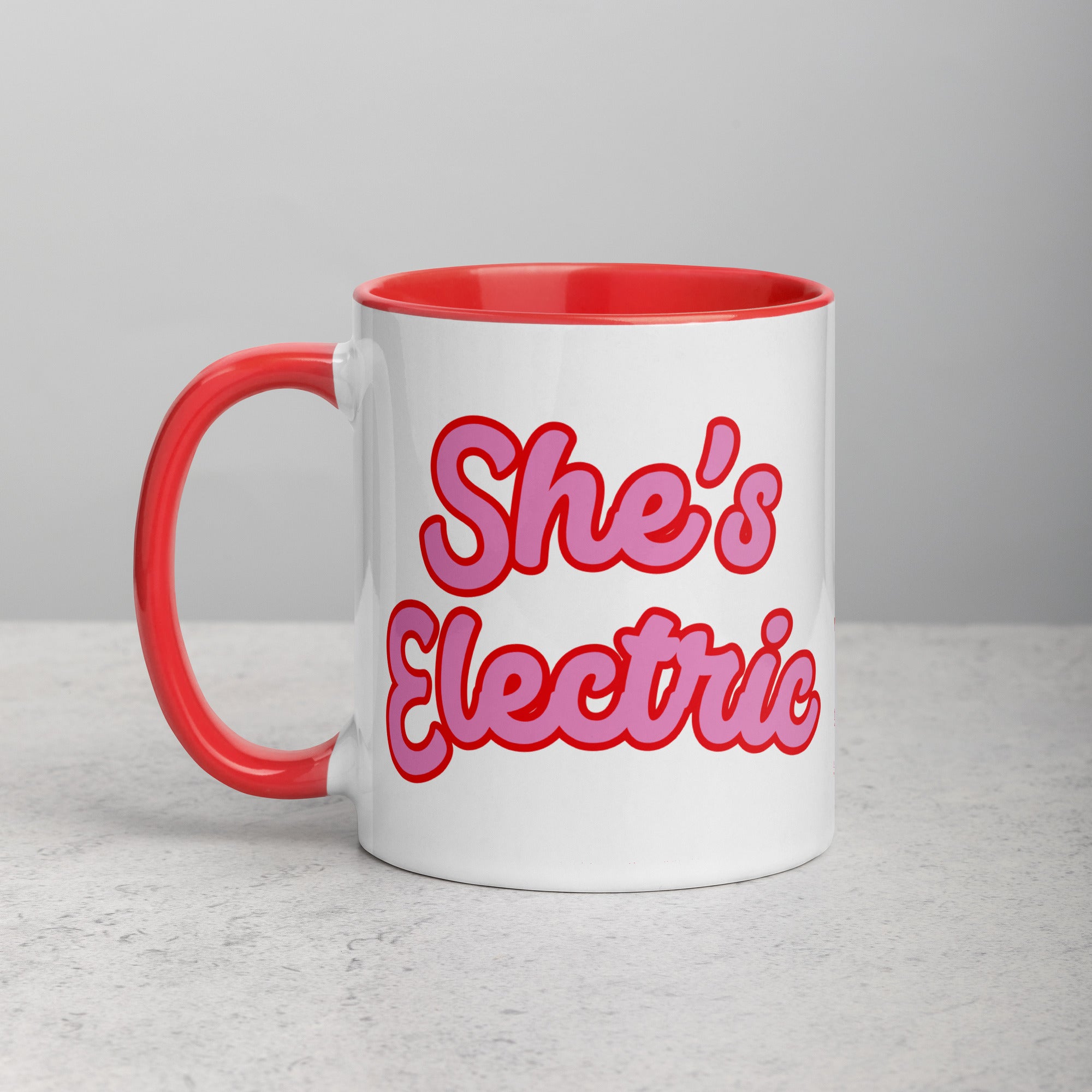 SHE'S ELECTRIC Printed Mug with optional inside colour