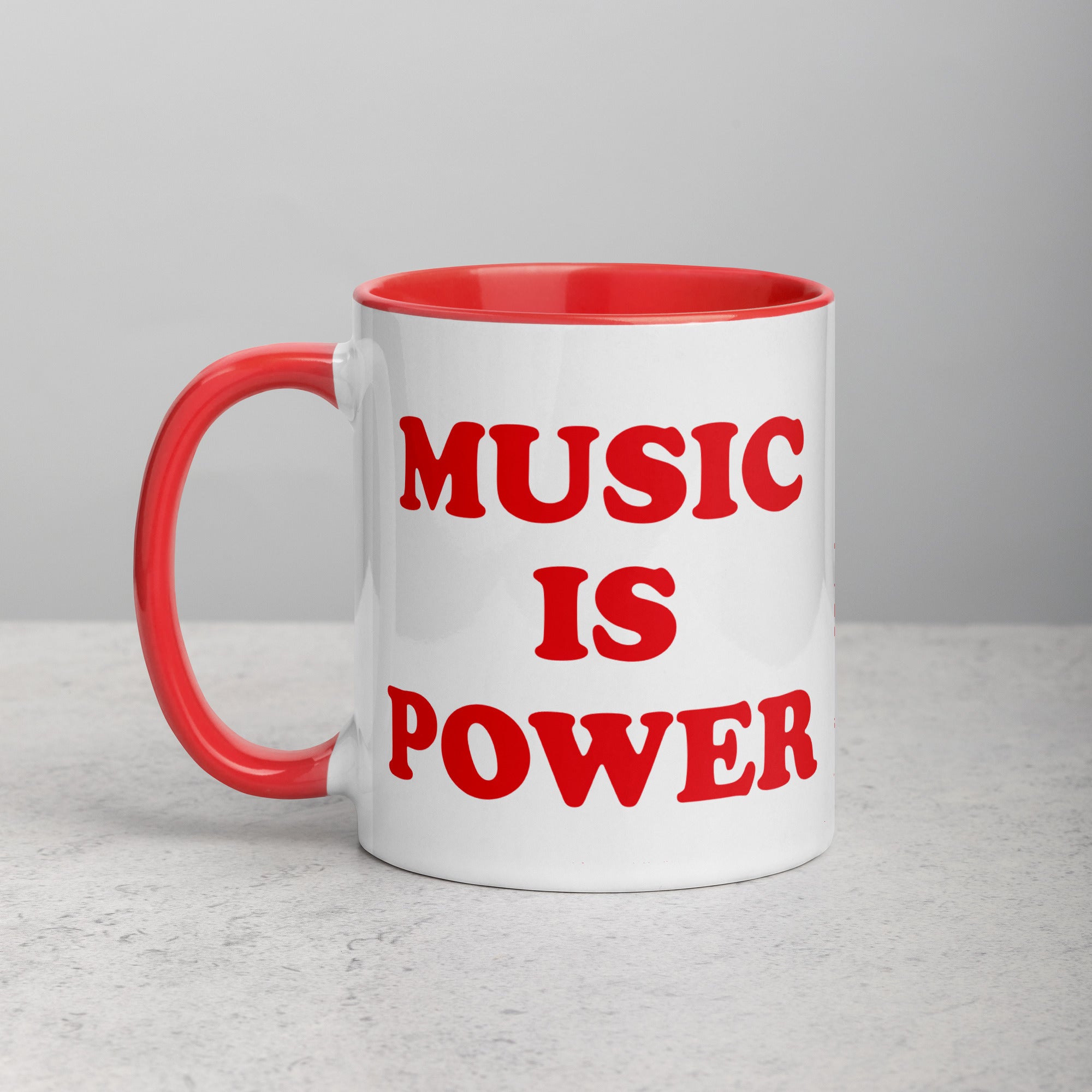 MUSIC IS POWER 印花马克杯 - 红色