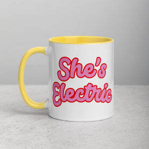 SHE'S ELECTRIC Printed Mug with optional inside colour