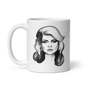 Debbie Harry Blondie Pop Art Drawing Premium Printed White glossy mug