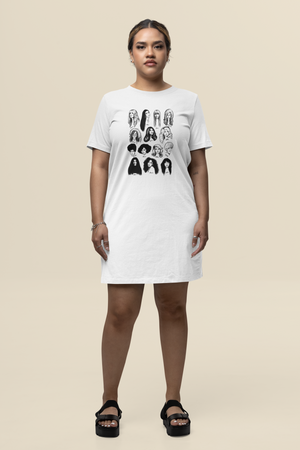 WOMEN IN MUSIC Printed Organic cotton t-shirt dress