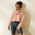 'Lover' Embroidered Women's Crop Swiftie Hoodie - Pink Thread