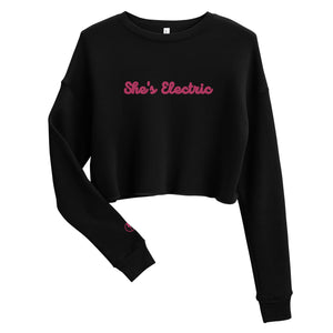 SHE'S ELECTRIC Embroidered Cropped Sweatshirt