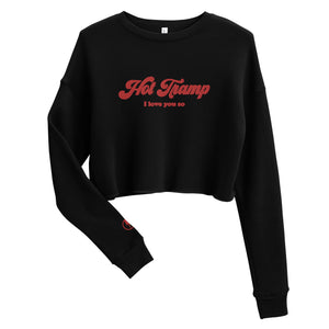 HOT TRAMP I LOVE YOU SO Embroidered Crop Sweatshirt with sleeve logo detail