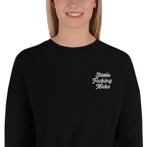 STEVIE F*CKING NICKS Left Chest Embroidered Crop Women's Sweatshirt