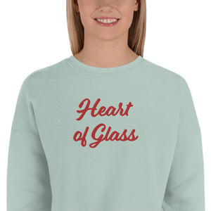 HEART OF GLASS Embroidered Women's Crop Sweatshirt
