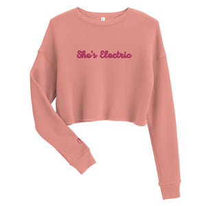 SHE'S ELECTRIC Embroidered Cropped Sweatshirt