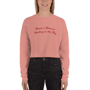 THERE'S A STARMAN WAITING IN THE SKY Embroidered Crop Sweatshirt