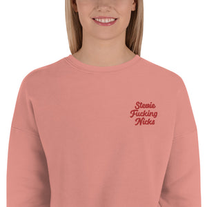STEVIE F*CKING NICKS Left Chest Embroidered Women's Crop Sweatshirt