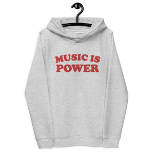 MUSIC IS POWER 刺绣女式有机连帽衫
