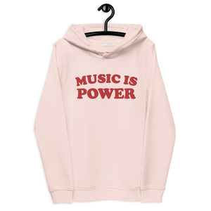 MUSIC IS POWER Embroidered women's organic hoodie